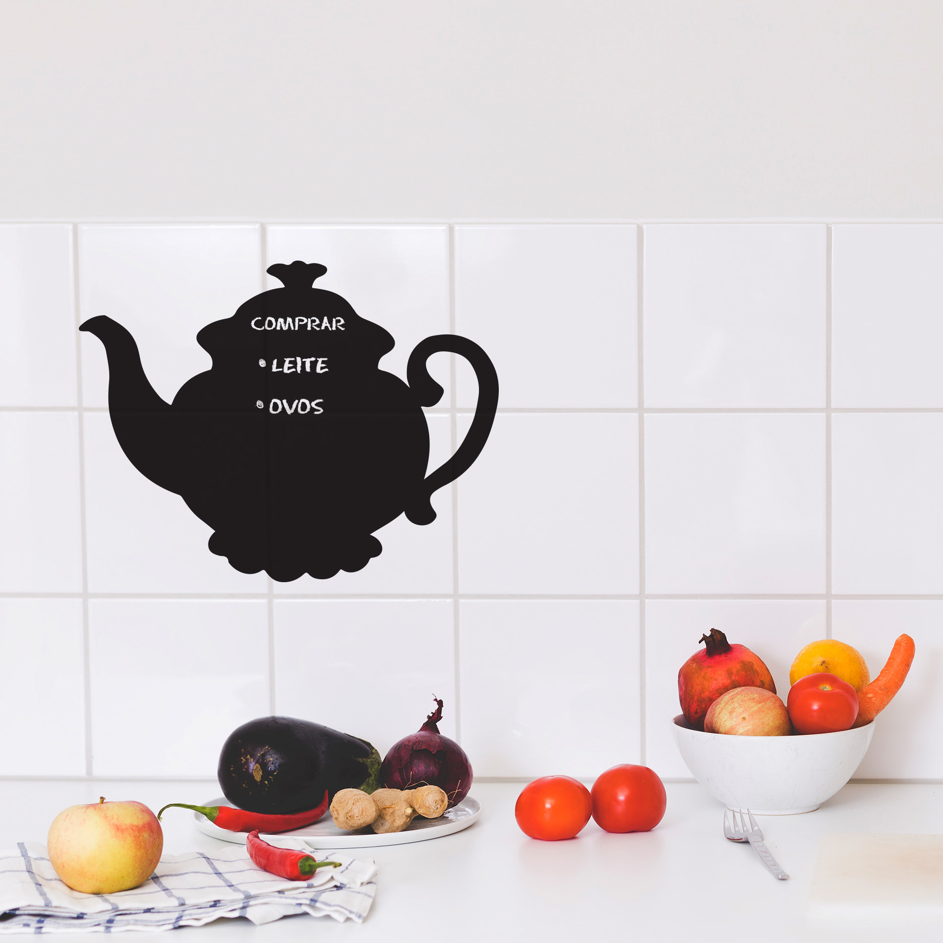 Adesivo de Parede Lousa Para Cozinha Bule