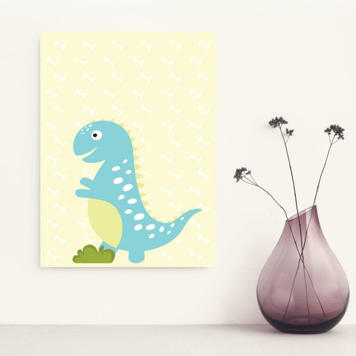 Kit Placa Decorativa MDF Infantil Dinossauro Baby 4un