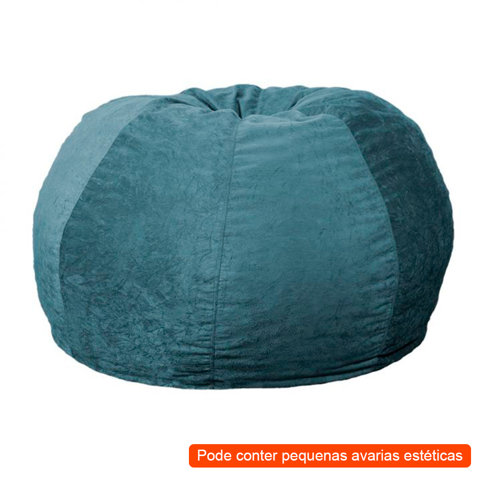 [OUTLET] Puff Confort Maçã Suede Azul 100 cm
