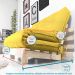 Futon Casal Tokio Sofa Cama Amarelo Acquablock Com Madeira Maciça