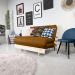 Futon Casal Tokio Sofa Cama Caramelo Com Madeira Maciça