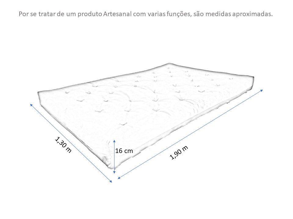 Futon Sofa Cama Casal 1,30m x 1,90m Cinza