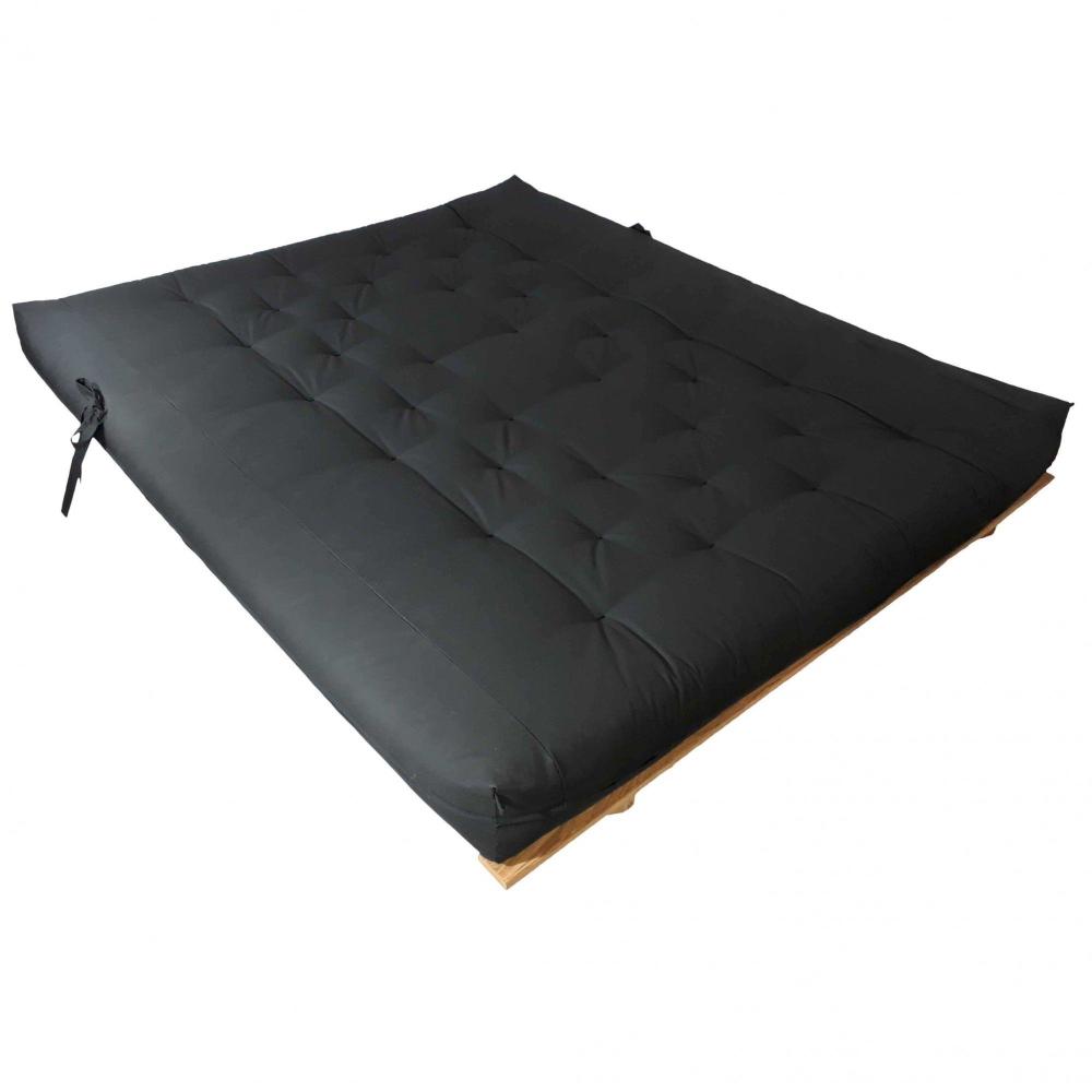 Futon Sofa Cama King SEM BASE DE MADEIRA 1,60m x 1,90m Preto