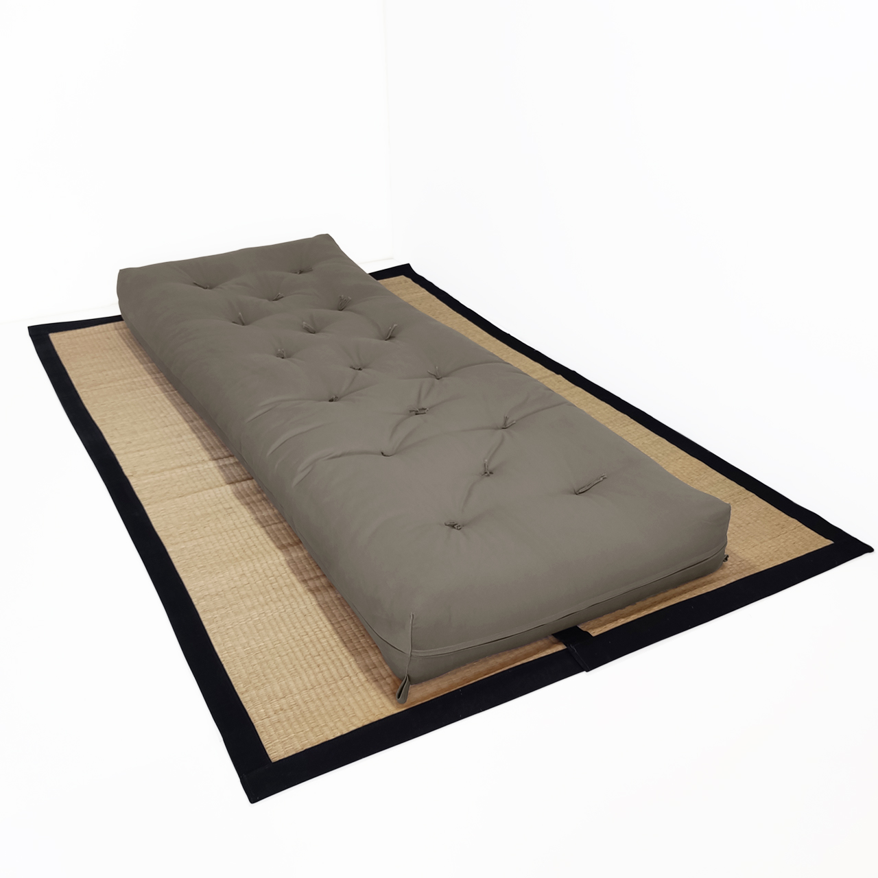 Futon Solteiro Dobrável Oriental Confort Cinza