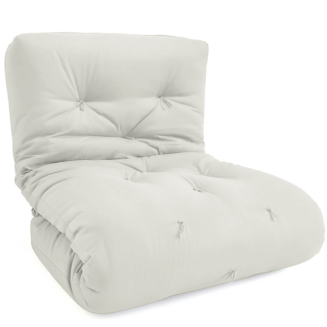 Futon Solteiro Dobrável Oriental Confort Plus Branco Off Acquablock