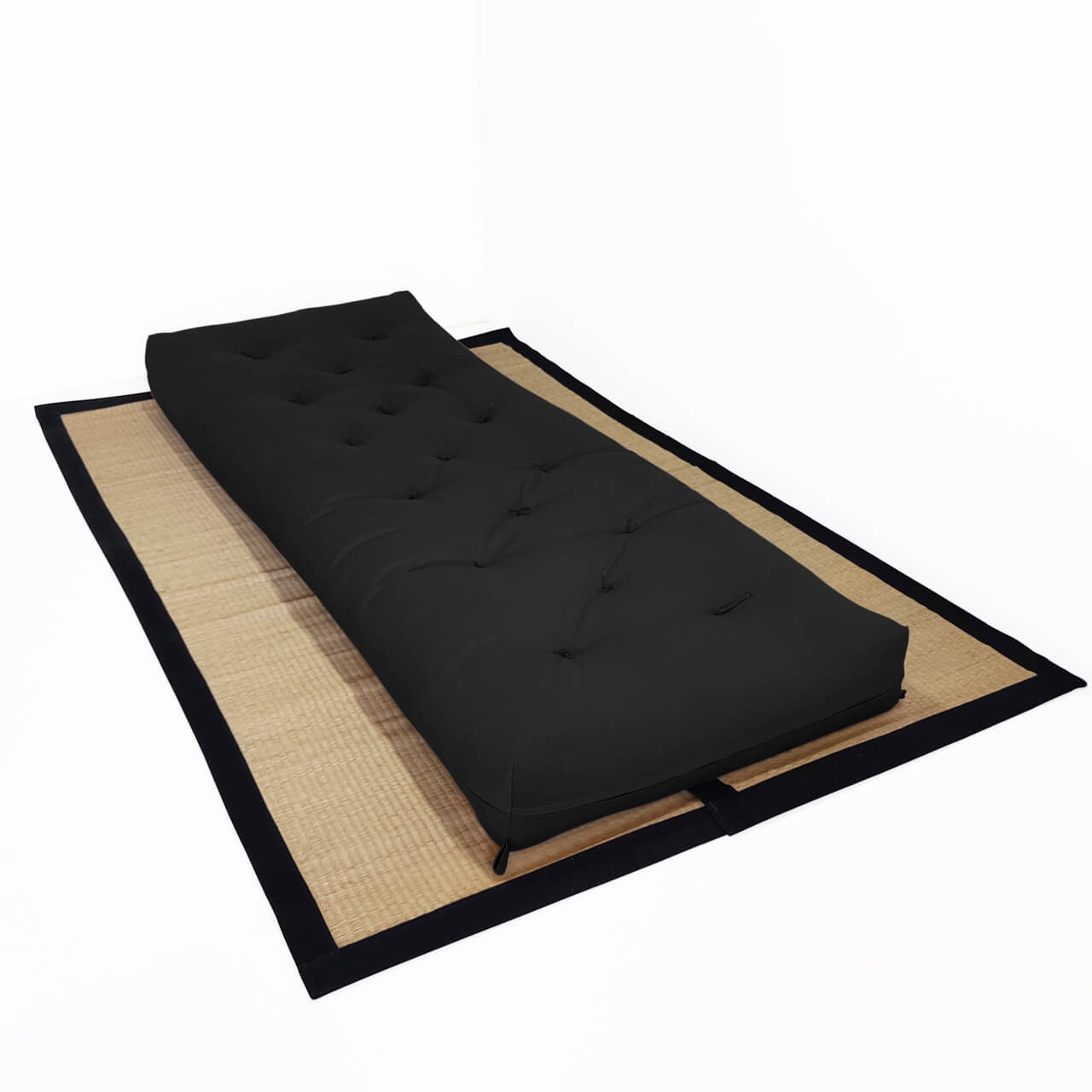 Futon Solteiro Dobrável Oriental Confort Plus Preto Acquablock