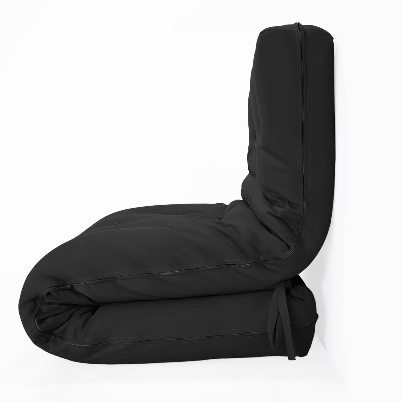 Futon Solteiro Dobrável Oriental Confort Plus Preto Acquablock
