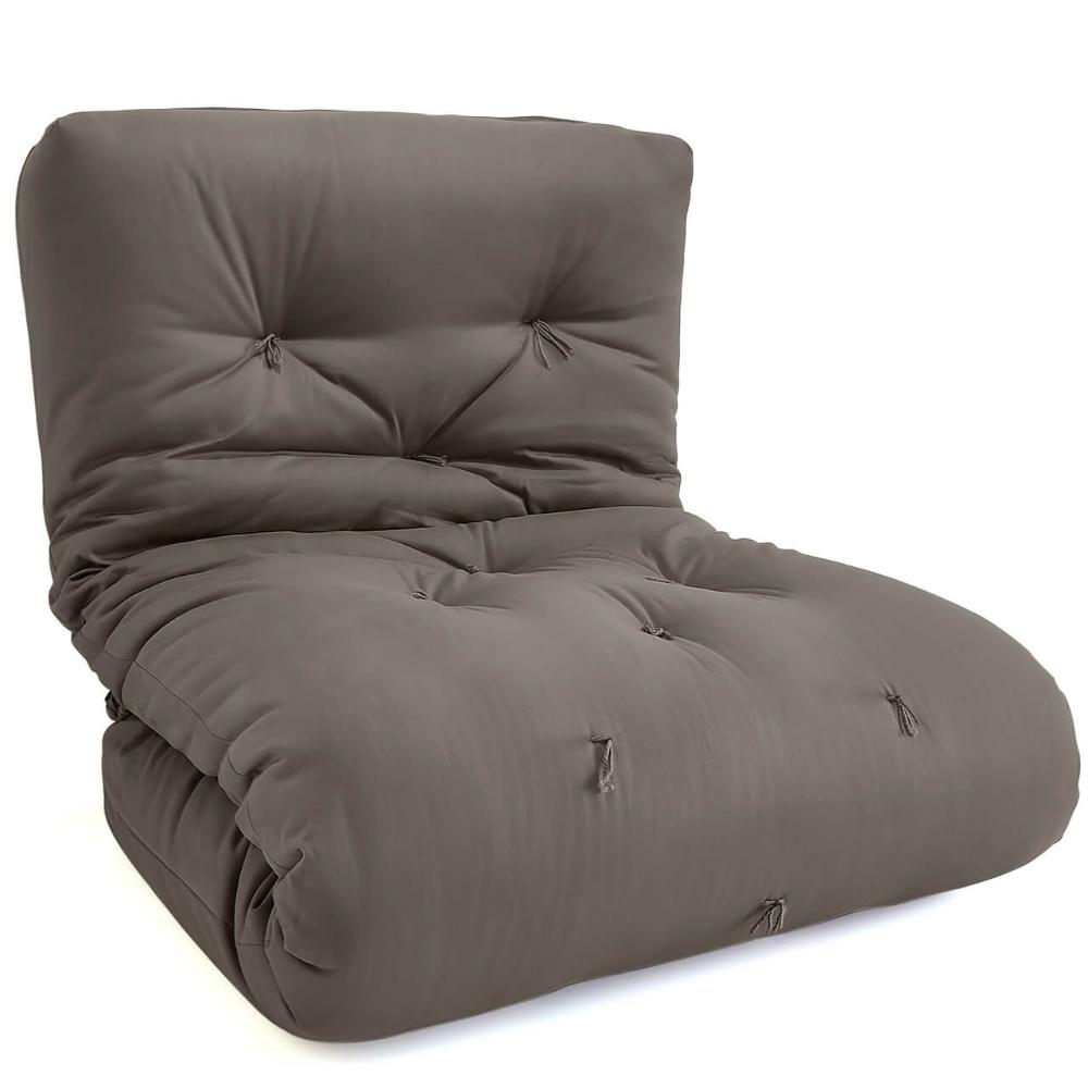 Futon Solteiro Oriental D28 Dobrável Cinza