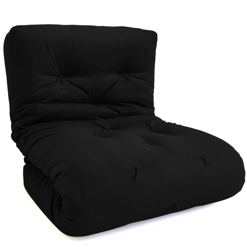 Futon Solteiro Oriental D28 Dobrável Preto