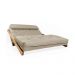 Poltrona New York Reclinável Casal Futon Bege Sala de Estar