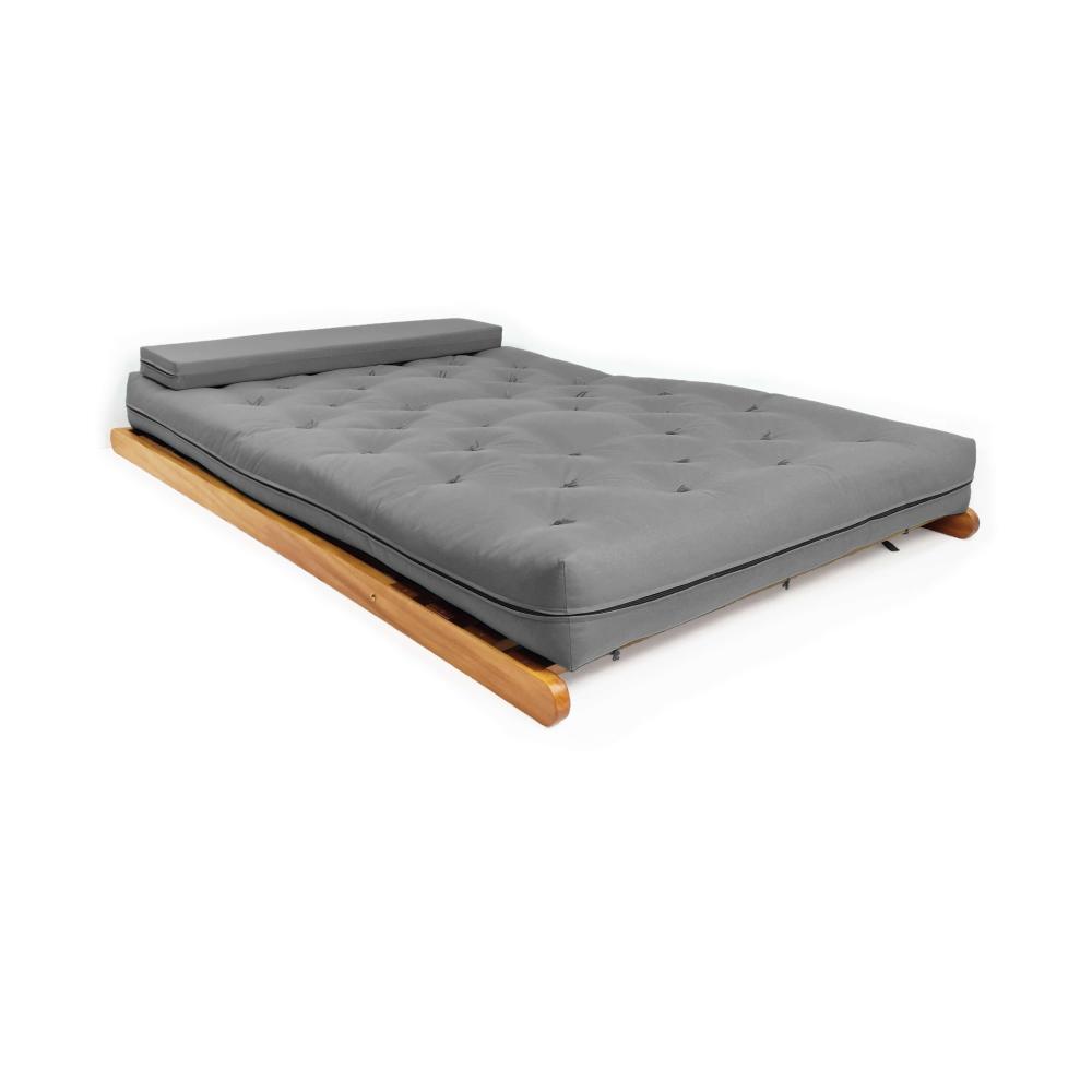 Poltrona New York Reclinável Casal Futon cinza Sala de Estar