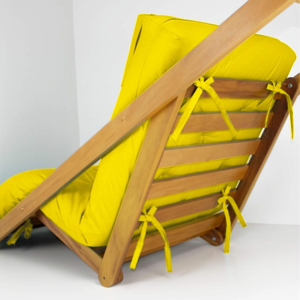 Poltrona New York Reclinável Sala de Estar Sarja Amarelo