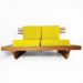 Sofá 2 Lugares Xangai Madeira Nobre Amarelo Sala Moderna