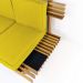 Sofá 3 Lugares Madeira Nobre Maciça Xangai Sala Moderna Amarelo