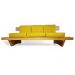 Sofá 3 Lugares Madeira Nobre Maciça Xangai Sala Moderna Amarelo