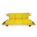 Sofá 3 Lugares Madeira Nobre Maciça Xangai Sala Moderna Amarelo