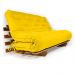 Sofá Cama Casal Futon Oriental Amarelo Com Madeira Nobre
