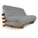 Sofá Cama Casal Futon Oriental Cinza Madeira Nobre Natural