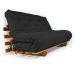 Sofá Cama Casal Futon Oriental Preto Madeira Nobre  Natural