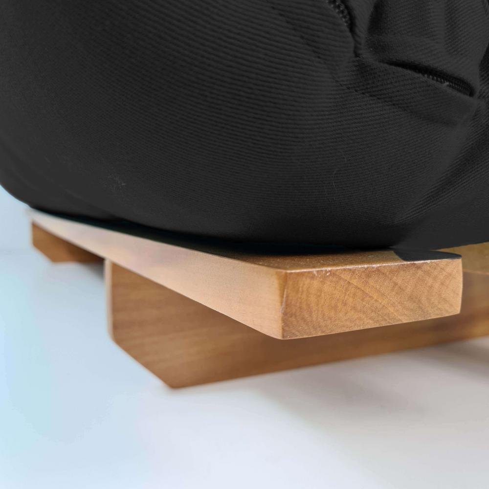 Sofá Cama Casal Futon Oriental Preto Madeira Nobre  Natural