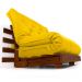 Sofá Cama Casal Futon Tokio Amarelo Madeira Maciça Cor Imbuia