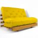 Sofá Cama Casal Futon Tokio Amarelo Madeira Maciça Cor Mel