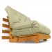 Sofá Cama Casal Futon Tokio Bege Madeira Maciça Cor Mel