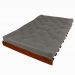 Sofá Cama Casal Futon Tokio Cinza Madeira Maciça Cor Imbuia