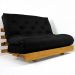 Sofá Cama Casal Futon Tokio Preto Acquablock Madeira Maciça Cor Mel