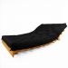 Sofá Cama Casal Futon Tokio Preto Madeira Maciça Cor Mel
