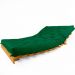 Sofá Cama Casal Futon Tokio Verde Bandeira Madeira Maciça Cor Mel