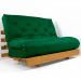 Sofá Cama Casal Futon Tokio Verde Bandeira Madeira Maciça Cor Mel