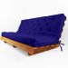 Sofá Cama Futon L Acquablock Azul Royal Madeira Nobre Maciça