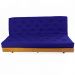 Sofá Cama Futon L Acquablock Azul Royal Madeira Nobre Maciça