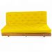 Sofá Cama Futon L Sarja Amarelo em Madeira Nobre Maciça