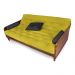 Sofá Cama Paris Acquablock Amarelo Madeira Maciça Cor Imbuia