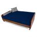 Sofá Cama Paris Acquablock Azul Royal Madeira Nobre Imbuia