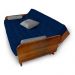 Sofá Cama Paris Acquablock Azul Royal Madeira Nobre Imbuia