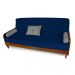 Sofá Cama Paris Acquablock Azul Royal Madeira Nobre Imbuia