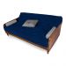 Sofá Cama Paris Acquablock Azul Royal Madeira Nobre Imbuia