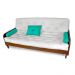 Sofá Cama Paris Acquablock Branco Off Madeira Maciça Cor Imbuia