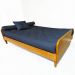 Sofá Cama Paris Acquablock Madeira Nobre Natural - Azul Royal