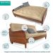Sofá Cama Paris Acquablock Madeira Nobre Natural - Azul Royal