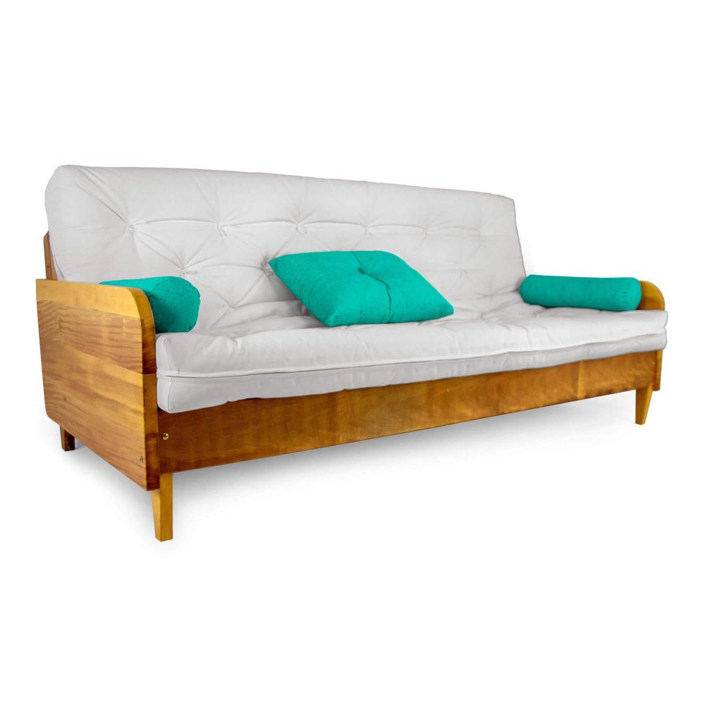 Sofá Cama Paris Acquablock Madeira Nobre Natural - Branco Off