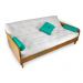 Sofá Cama Paris Acquablock Madeira Nobre Natural - Branco Off