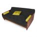 Sofá Cama Paris Acquablock Preto Madeira Maciça Cor Imbuia