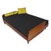 Sofá Cama Paris Acquablock Preto Madeira Maciça Cor Imbuia