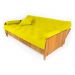 Sofá Cama Paris Ripado Acquablock Amarelo Madeira Nobre