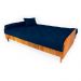 Sofá Cama Paris Ripado Acquablock Madeira Nobre - Azul Royal