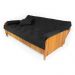 Sofá Cama Paris Ripado Acquablock Madeira Nobre - Preto